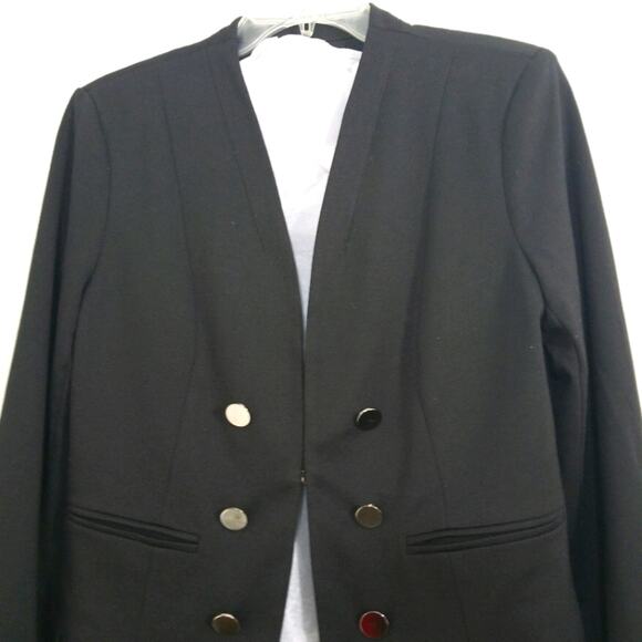 Forever 21 black silver button blazer jacket M - Picture 2 of 10